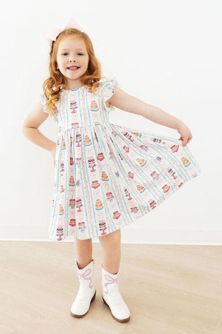 Birthday Cakes Flutter Sleeve Twirl Dress Twirl Dress Flutter Mila & Rose ® Size: 6-12M