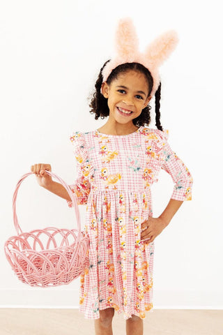 Daisy Ducklings 3/4 Sleeve Ruffle Twirl Dress Twirl Ruffle Dress 3/4 Mila & Rose ® Size: 6-12M