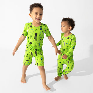 Bamboo Short Sleeve Pajama Set with Shorts - Minecraft Mob Squad Baby & Toddler Sleepwear Bellabu Bear Size: 4T