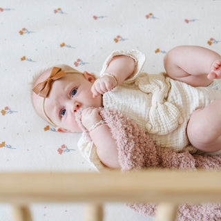 Minky Stretch Luxe Crib SheetsSaranoniColor: Floral
