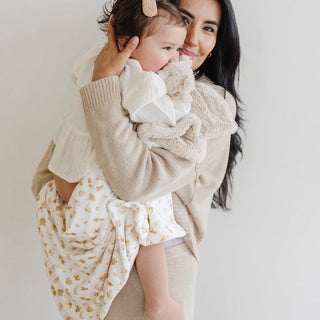 Minky Stretch Receiving Blankets Saranoni Color: Neutral Checkered