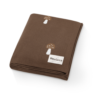 100% Cotton Knit Swaddle Baby Blanket Baby Blanket Bleu La La Color: Mushroom - Mocha