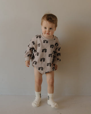 Sweatshirt Romper - Monster Truck Romper forever french baby Size: Newborn