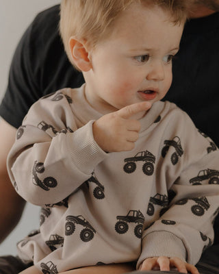 Sweatshirt Romper - Monster Truck Romper forever french baby Size: Newborn