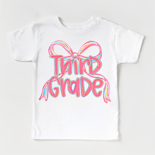 Girls 3rd Grade Bow Back To School Shirt - First Day Of School Tee