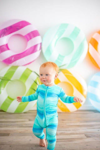Boy's Bamboo Convertible Footie Romper - Summer Waves Baby & Toddler Sleepwear