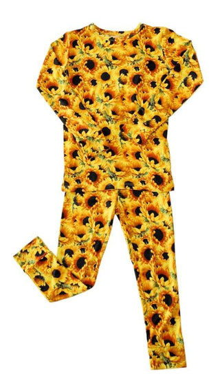 Girl's Bamboo Long Sleeve Pajama Set - Sunflowers Baby & Toddler Sleepwear