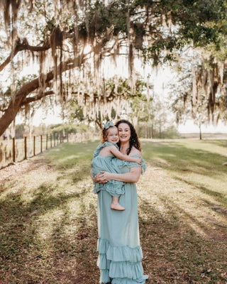 Nellie Ruffle Maxi Dress - Sage Dresses Bailey's Blossoms Size: 0-3months