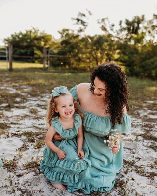 Nellie Ruffle Maxi Dress - Sage Dresses Bailey's Blossoms Size: 0-3months