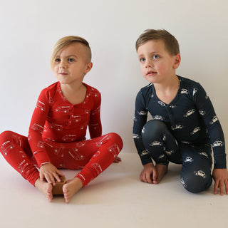 Bamboo Two Piece Pajamas - Police Cruiser Two Piece Pajama forever french baby Size: 2/3 Years