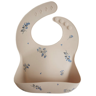Silicone Baby BibSilicone BibMushieColor: Lilac Flowers