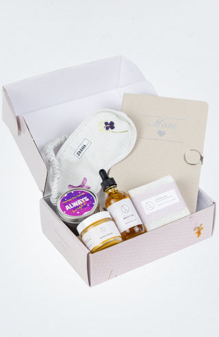 Pampering Mother’s Day Gift Box – Handmade Natural Skincare & Spa Kit Gift set for mom Lizush Name on the lid: No