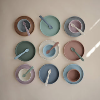 Classic Silicone Suction Plate silicone tableware Mushie Color: Shifting Sand
