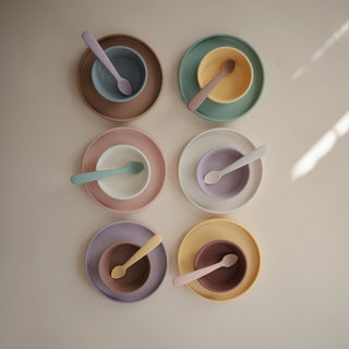 Silicone Suction Bowlsilicone tablewareMushieColor: Cambridge Blue