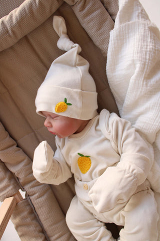 Lemon Patterned 5 Piece Newborn Set 5 pcs newborn set Honey and Hive Size: Newborn