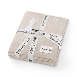 Luxury Knit Llama Swaddle Baby Blanket Baby Blankt Bleu La La Color: Llama - Pink