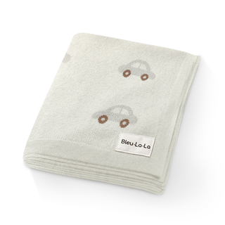 100% Cotton Knit Swaddle Baby Blanket Baby Blanket Bleu La La Color: Cars - Cream