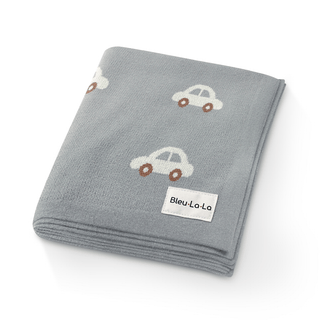 100% Cotton Knit Swaddle Baby Blanket Baby Blanket Bleu La La Color: Cars - Grey