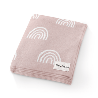 Rainbow Knit Swaddle Blankets Knit blankets Bleu La La Color: Rainbow - Pink