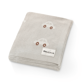 100% Cotton Knit Swaddle Baby Blanket Baby Blanket Bleu La La Color: Cars - Oatmeal