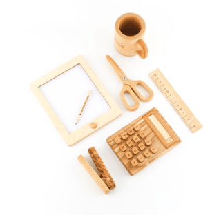 Wooden Pretend and Play Office Set PoppyBabyCo