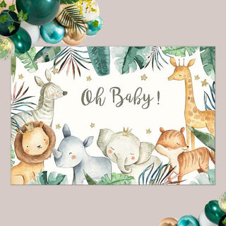 Jungle Baby Shower Backdrop Backdrops Ellie's Party Supply