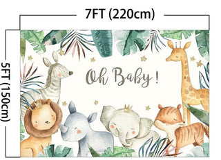 Jungle Baby Shower Backdrop Backdrops Ellie's Party Supply
