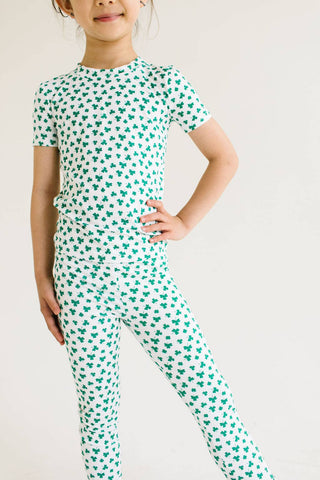 Ollie Jay Bamboo Short Sleeve Pajama Set - Shamrock | Baby Riddle