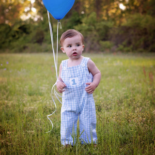 Baby Boy First Birthday Smocked Birthday Jon Jon Boy Overall Seven Lantern Lane Size: 12M