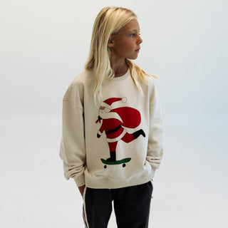 Oversized Drop Shoulder Pullover - Skateboard Santa