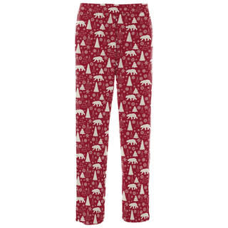Bamboo Pajama Pants - Crimson Polar Bear