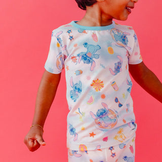 Short Sleeve Pajama Set with Shorts - Disney Stitch Dreamsicles