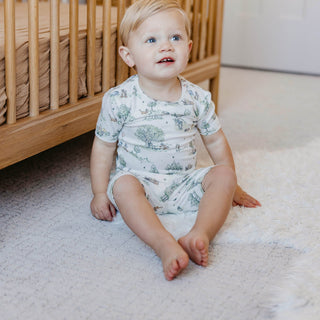 Short Sleeve Pajama Set with Shorts - Hundred Acre Wood