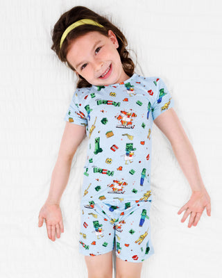 Bamboo Short Sleeve Pajama Set with Shorts - Minecraft Chicken Jockey Bellabu Bear Size: 18-24 Months