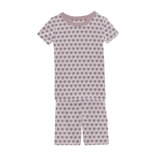 Bamboo Short Sleeve Pajama Set with Shorts - Shrinking Violet Summer Flowers
