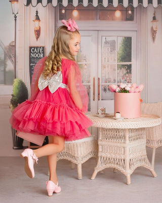 Parisian Rosé Tulle Party Dress Faeella Size: 1