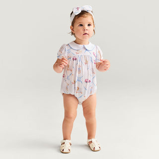 Bamboo Peter Pan Collar Bubble Romper - Oxford (Toys)