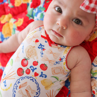 Bamboo Picot Bodysuit - Mangia (Pasta) Posh Peanut