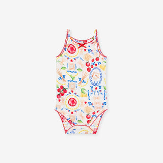Bamboo Picot Bodysuit - Mangia (Pasta) Posh Peanut