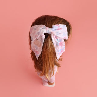 Bamboo Picot Luxe Bow Hair Clip - Posh Pumpkins