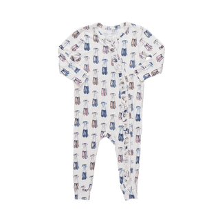 Bamboo Ruffle Convertible Footie Romper - Ballet Slippers Pink Chicken Size: 0-3 Months