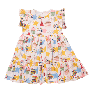 Cotton Jennifer Dress - Birthday Star Baby & Toddler Dresses Pink Chicken Size: 2T