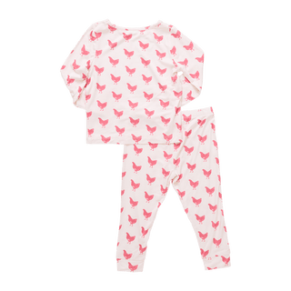 Bamboo Long Sleeve Pajama Set - Pink Chickens Pink Chicken Size: 2T