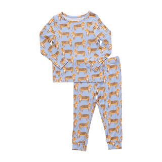 Bamboo Long Sleeve Pajama Set - Tigers Pink Chicken Size: 2T
