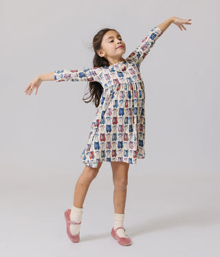 Bamboo Long Sleeve Steph Dress - Ballet Slippers Baby & Toddler Dresses Pink Chicken Size: 2T