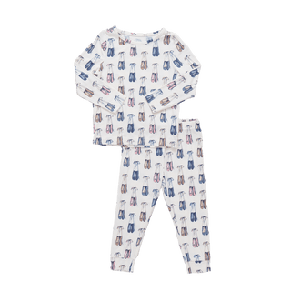 Bamboo Long Sleeve Pajama Set - Ballet SlippersPink ChickenSize: 2T