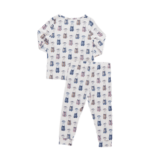Bamboo Long Sleeve Pajama Set - Ballet SlippersPink ChickenSize: 2T