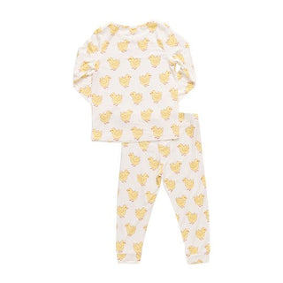 Bamboo Long Sleeve Pajama Set - Chicks Pink Chicken Size: 2T