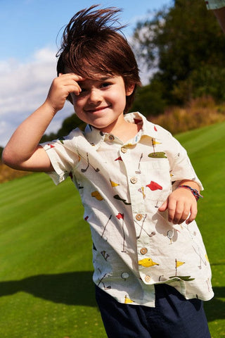 Pink Chicken Short Sleeve Jack Shirt - Golf Tournament | Baby Riddle