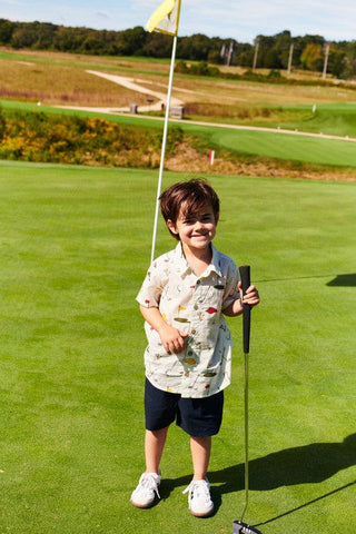 Pink Chicken Short Sleeve Jack Shirt - Golf Tournament | Baby Riddle